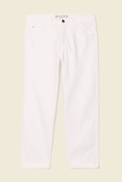 Jeans relaxed 5 poches denim blanc homme