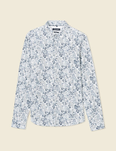 Chemise à manches longues blanc homme