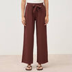 Pantalon loose avec ceinture marron cognac femme