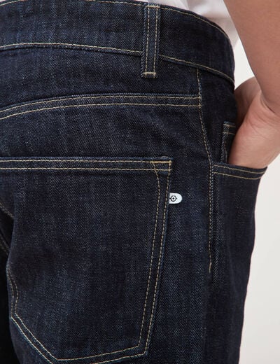 Jeans straight en coton longueur 32 denim brut rinse homme