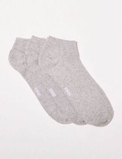 Lot 3 paires chaussettes gris clair homme