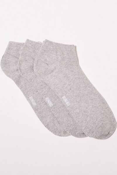 Lot 3 paires chaussettes gris clair homme