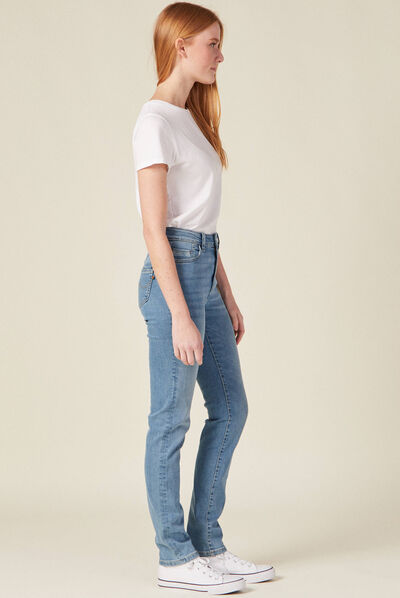 Jeans slim taille haute denim used femme