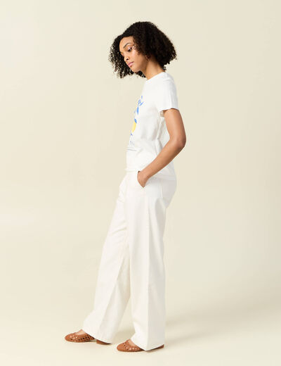 T-shirt manches courtes blanc femme