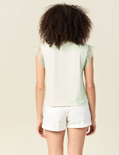 T-shirt manches courtes vert pastel femme