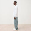 T-shirt droit en coton manches longues blanc homme