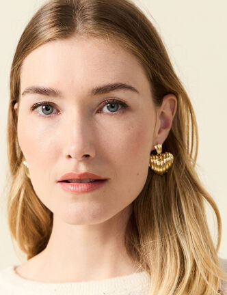 Boucles d'oreilles pendantes couleur or femme
