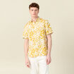 Chemise manches courtes fluide jaune fonc&eacute; homme