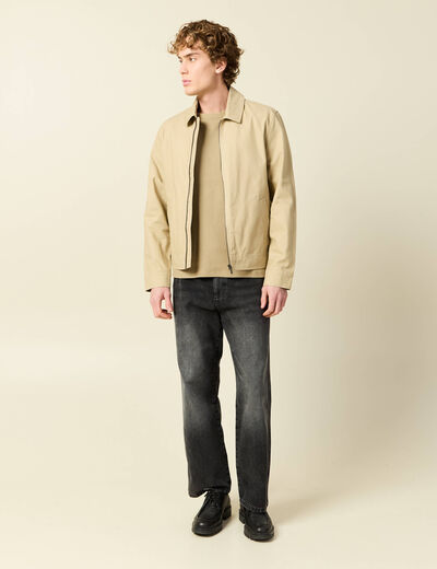 T-shirt ample en coton manches courtes beige fonce homme