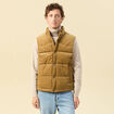 Doudoune droite courte sans manches camel homme