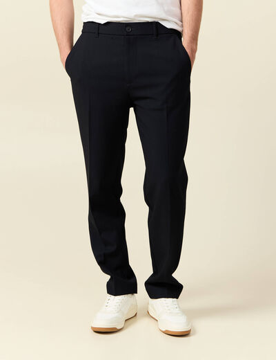 Pantalon droit longueur 32 bleu marine homme