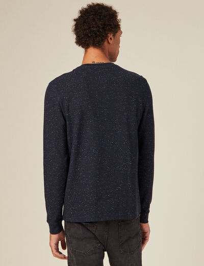 T-shirt manches longues bleu marine homme
