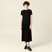 Robe longue droite noir femme