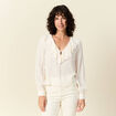 Blouse manches longues creme femme