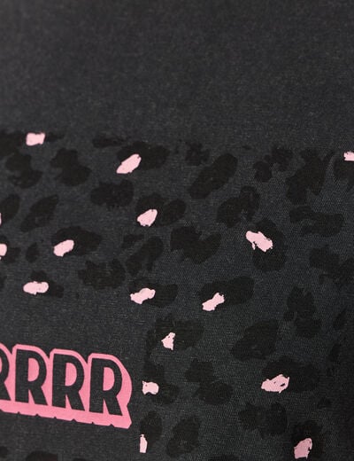 T-shirt en coton manches courtes noir femme