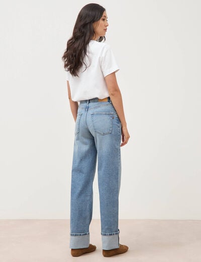 Jeans straight taille standard bleu femme