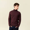 Pull droit court manches longues bordeaux homme