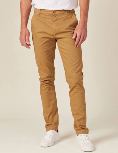 Pantalon slim Instinct chino camel homme