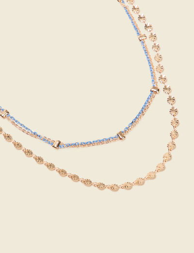 Collier multirangs couleur or femme