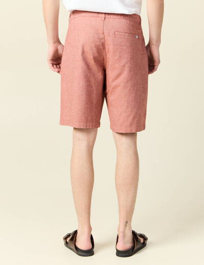 Bermuda droit marron cognac homme