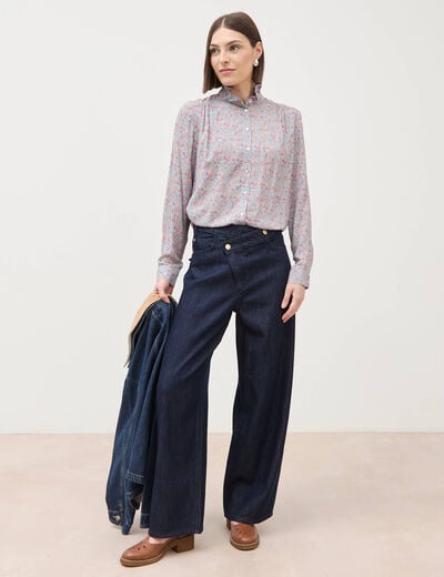 Jeans slouchy ceinture taille standard denim brut rinse femme