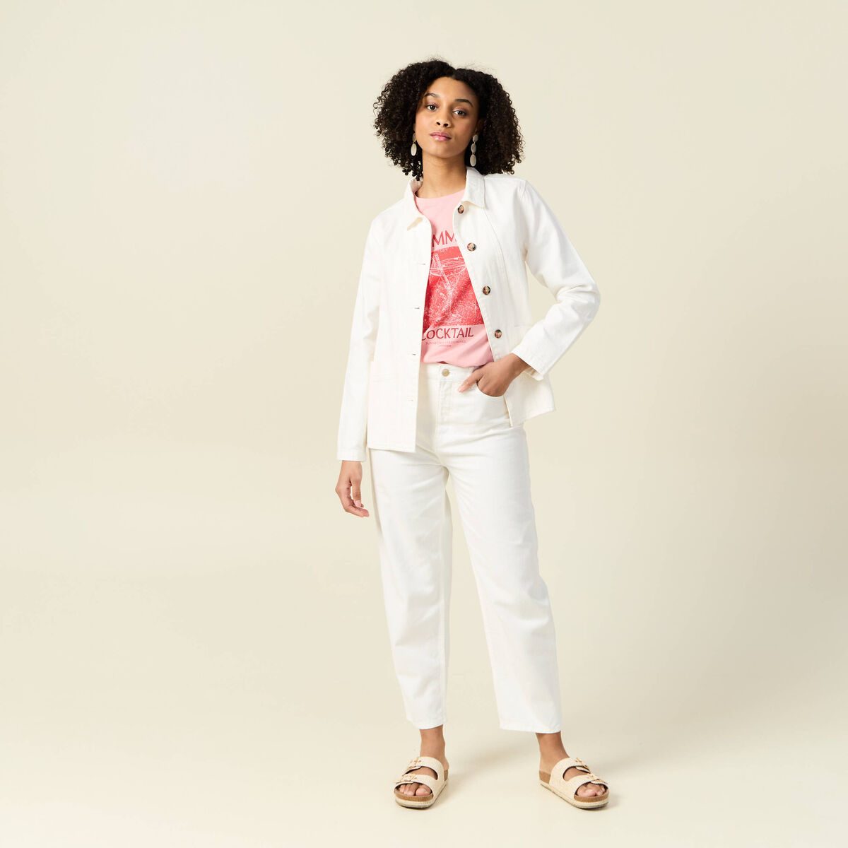 T-shirt manches courtes rose femme