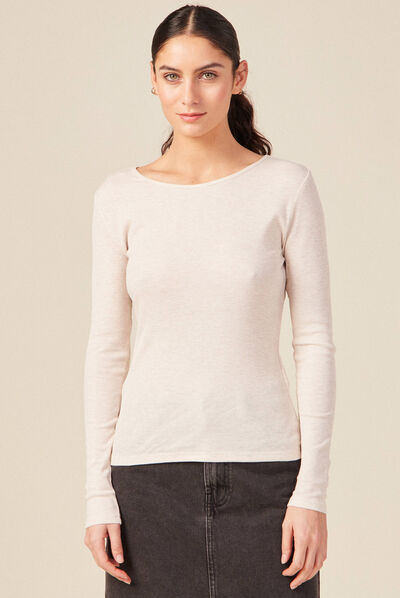 T-shirt éco-responsable beige femme