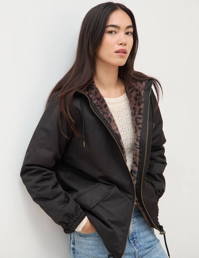 Parka r&eacute;versible noir femme