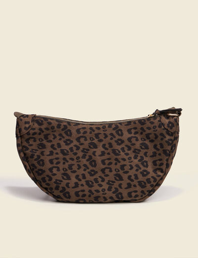 Sac demi-lune vert kaki femme