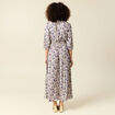 Robe col V manches longues bleu femme