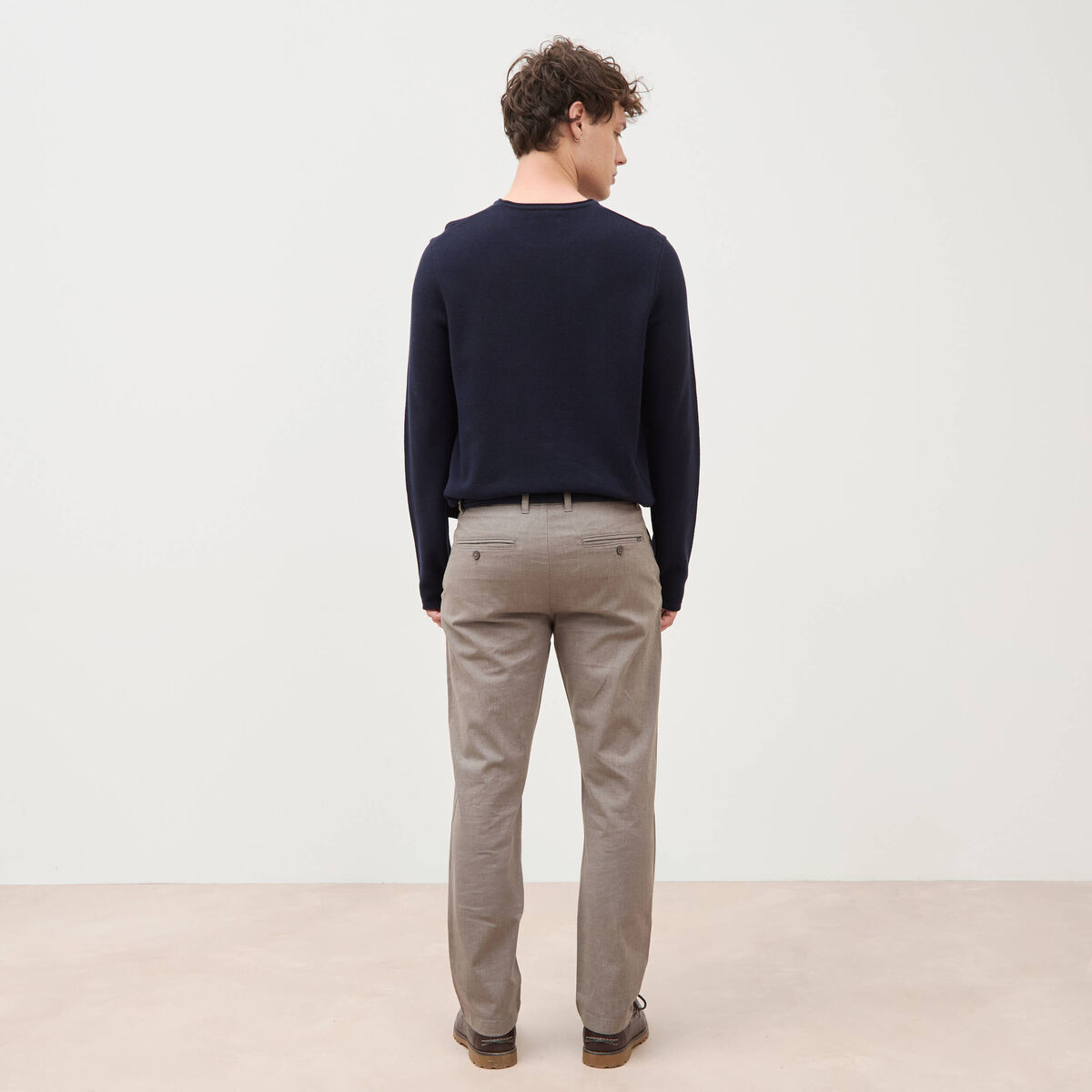 Pantalon chino straight taupe homme