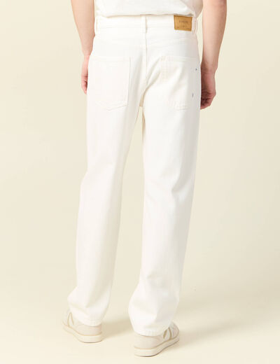 Jeans large relaxed denim blanc homme