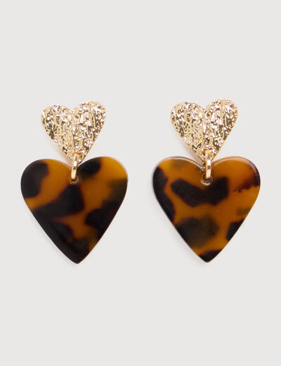 Boucles d'oreilles marron femme