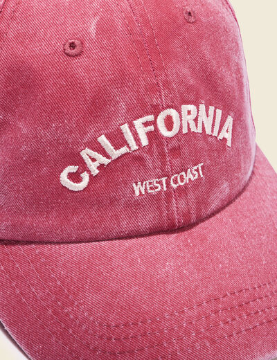 Casquette en jean vieux rose femme