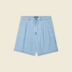 Bermuda droit avec pinces bleu gris homme