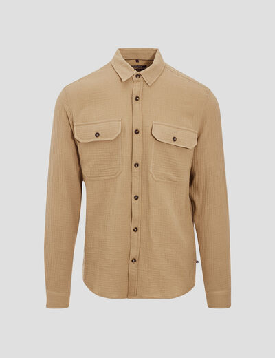 Chemise manches longues vert kaki homme