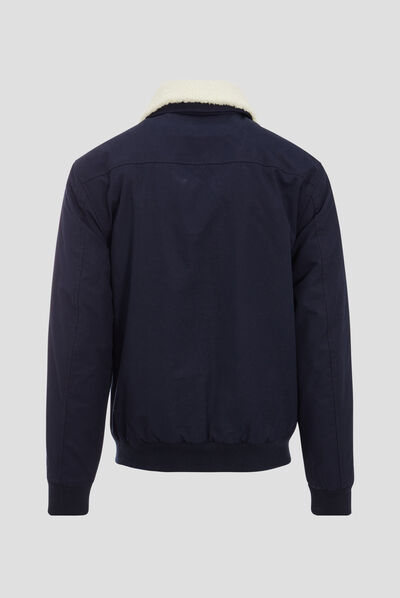 Blouson droit éco-responsable bleu marine homme