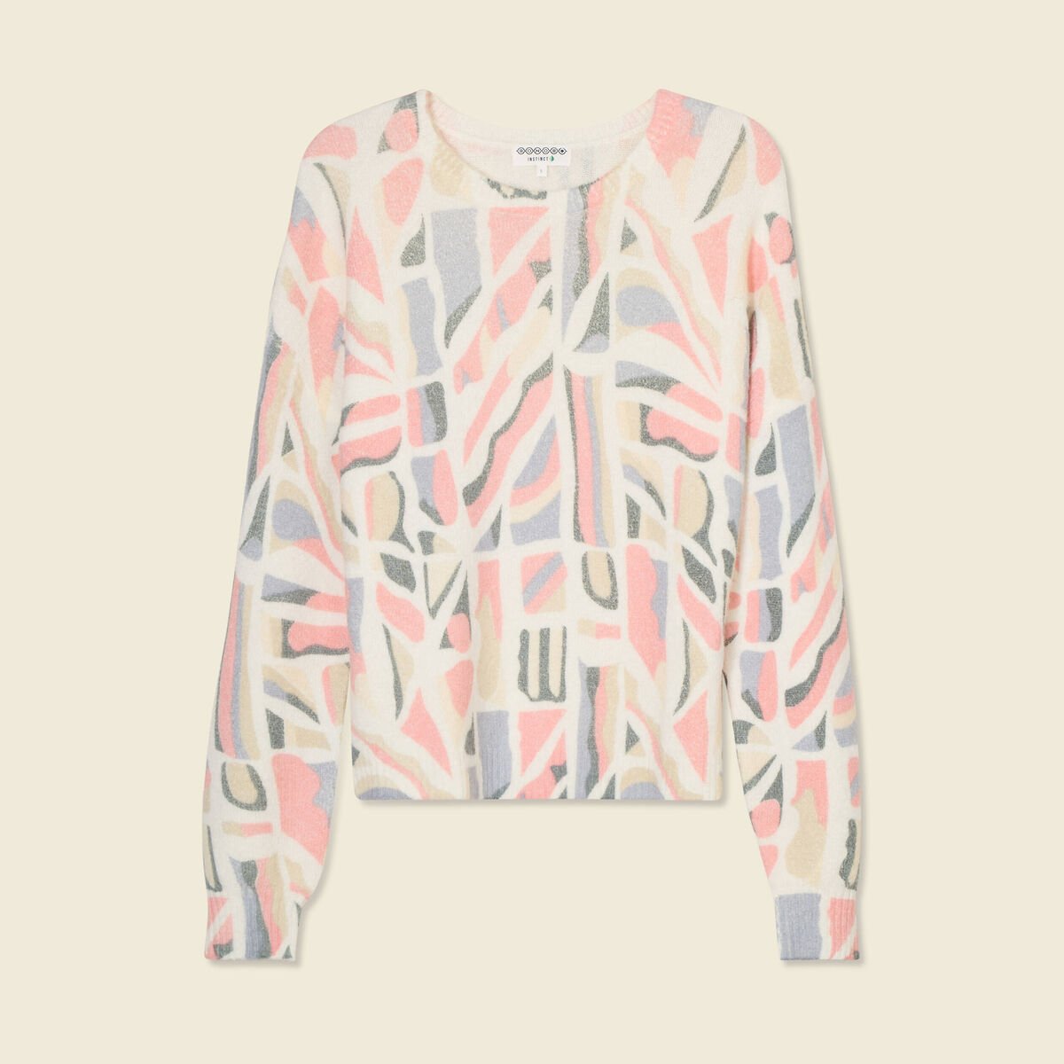 Pull manches longues ecru femme