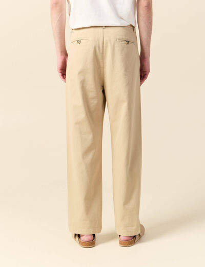 Pantalon chino à pinces sable homme