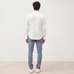 Chemise droite en coton manches longues ecru homme