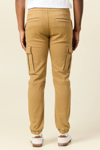 Pantalon battle bas resserré vert kaki homme