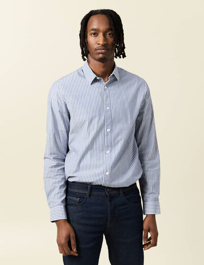 Chemise manches longues bleu marine homme