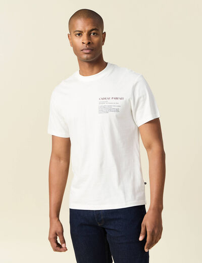 T-shirt manches courtes ecru homme