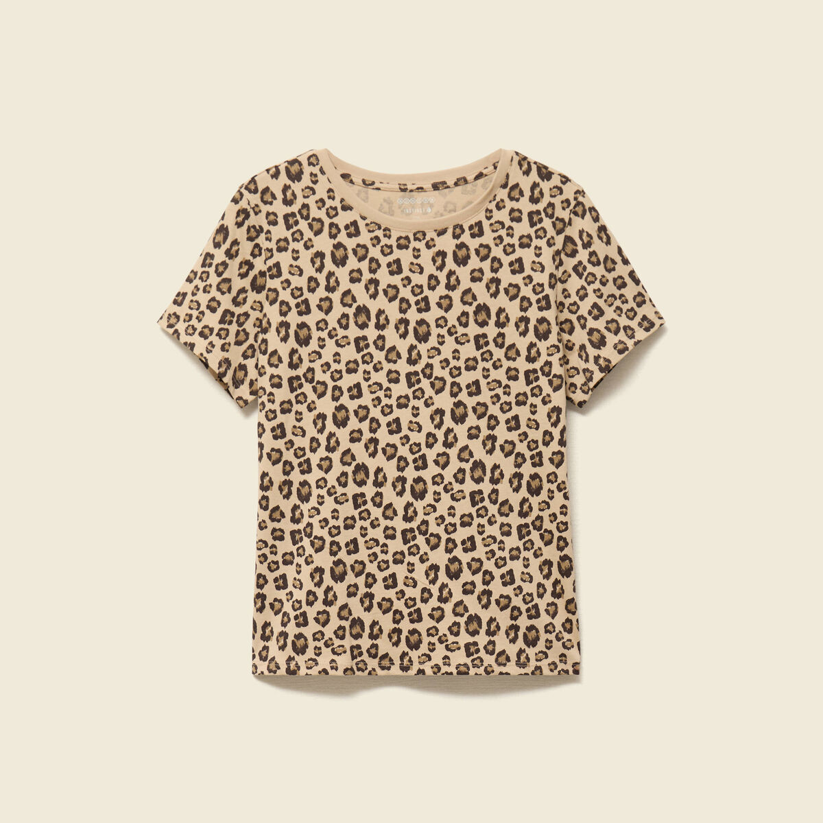 T-shirt manches courtes beige moyen femme