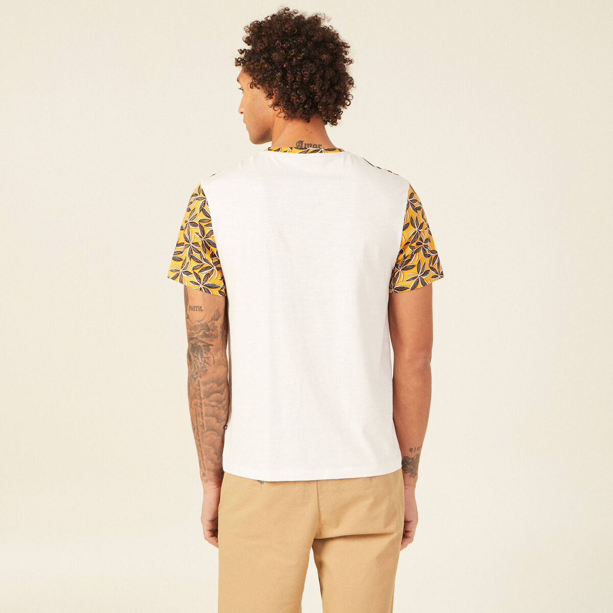T-shirt manches courtes jaune homme
