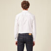 Chemise cintr&eacute;e en coton manches longues blanc homme
