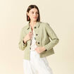 Blouson boutonn&eacute; vert kaki femme