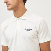 Polo ajust&eacute; manches courtes en coton ecru homme