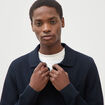 Pull manches longues bleu marine homme