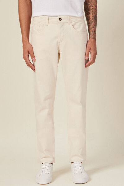 Jeans straight denim blanc homme